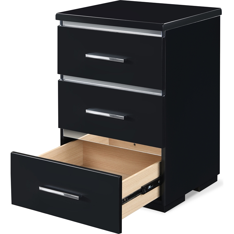 Finch Belmont 3 Drawer Nightstand Black
