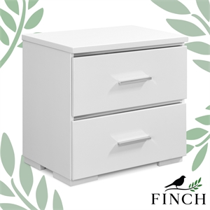 finch belmont 2 drawer nightstand white