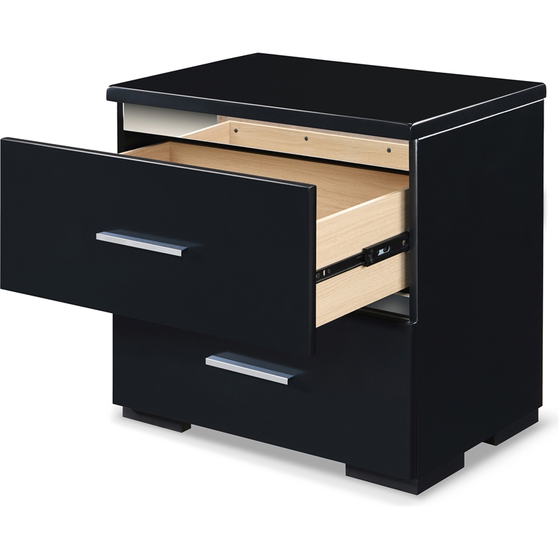 Finch Belmont 2 Drawer Nightstand Black