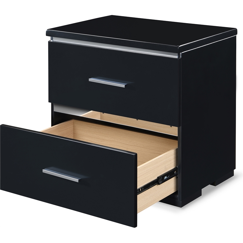 Finch Belmont 2 Drawer Nightstand Black