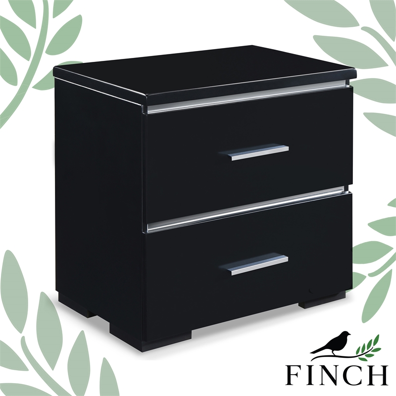 Finch Belmont 2 Drawer Nightstand Black