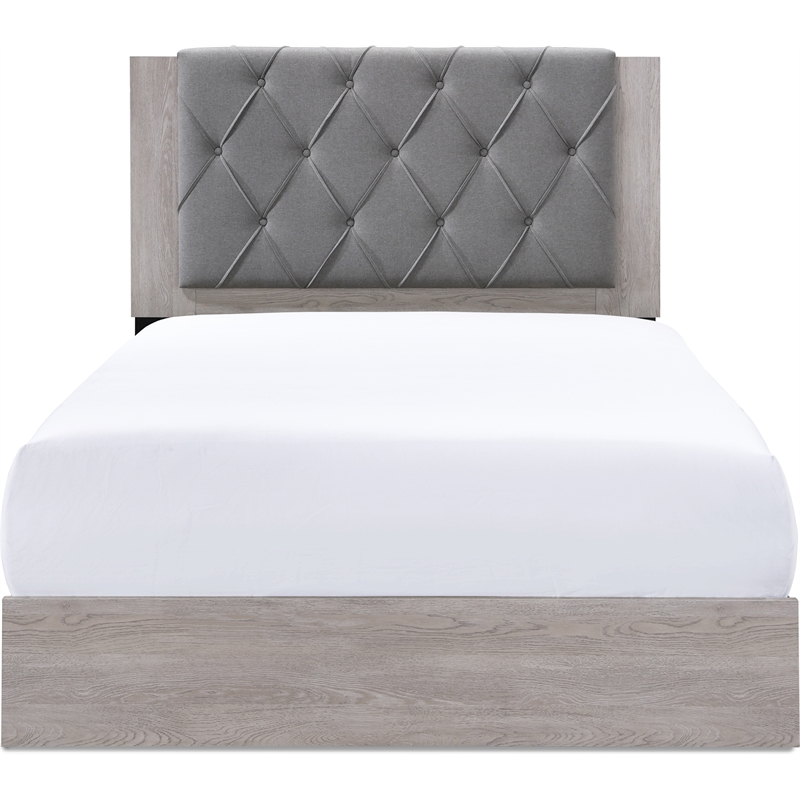 ClickDecor Kenton Platform Bed Queen Size Light Gray
