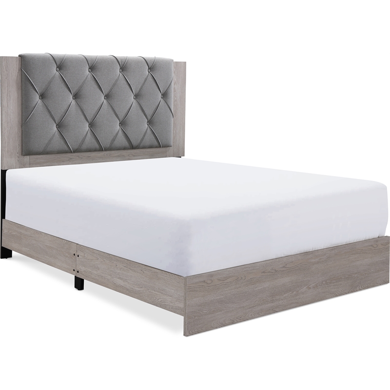 ClickDecor Kenton Platform Bed Queen Size Light Gray