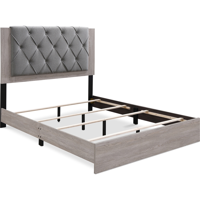 ClickDecor Kenton Platform Bed Queen Size Light Gray