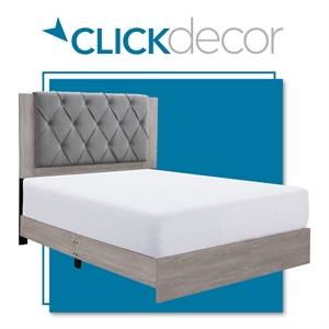 clickdecor kenton platform bed queen size light gray