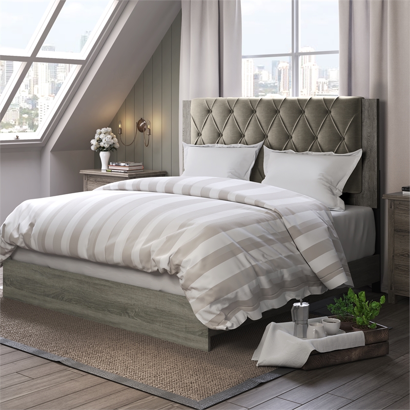 ClickDecor Kenton Platform Bed Queen Size Gray