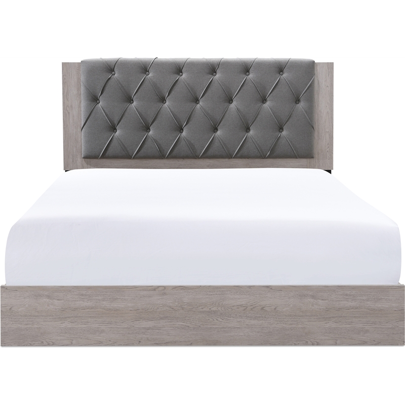ClickDecor Kenton Platform King Bed in Light Gray