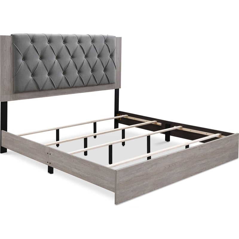 ClickDecor Kenton Platform King Bed in Light Gray