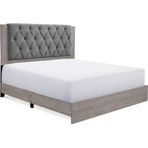 ClickDecor Kenton Platform King Bed in Light Gray