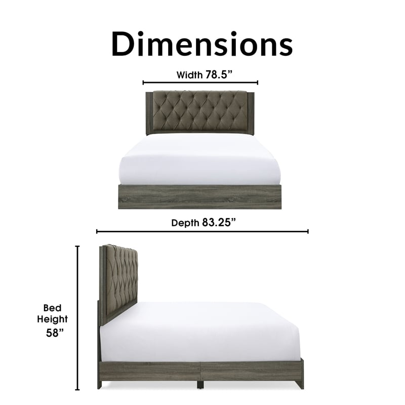 ClickDecor Kenton Platform Bed King Size Gray