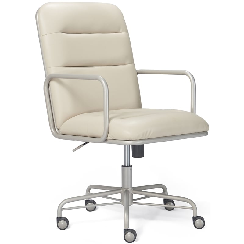 Finch Franklin Modern Leather Desk Chair White