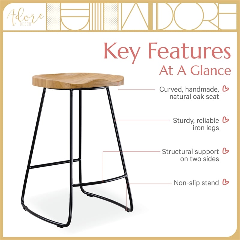Adore Decor Mason Counter Stool Light Beige