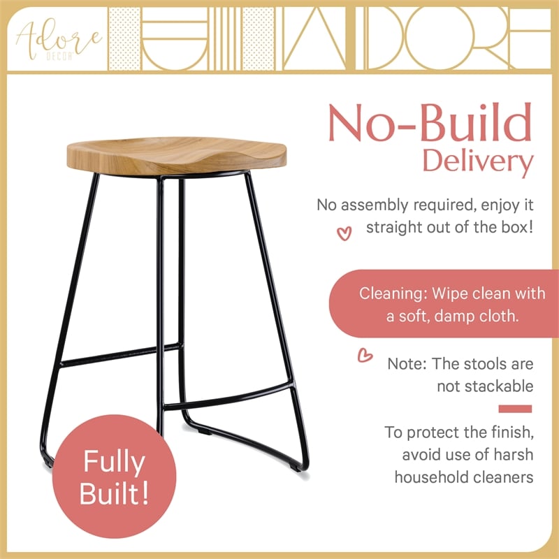 Adore Decor Mason Counter Stool Light Beige
