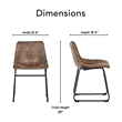 Finch Jackson Natural Distressed Leather Chair in Brown (Set of 2)