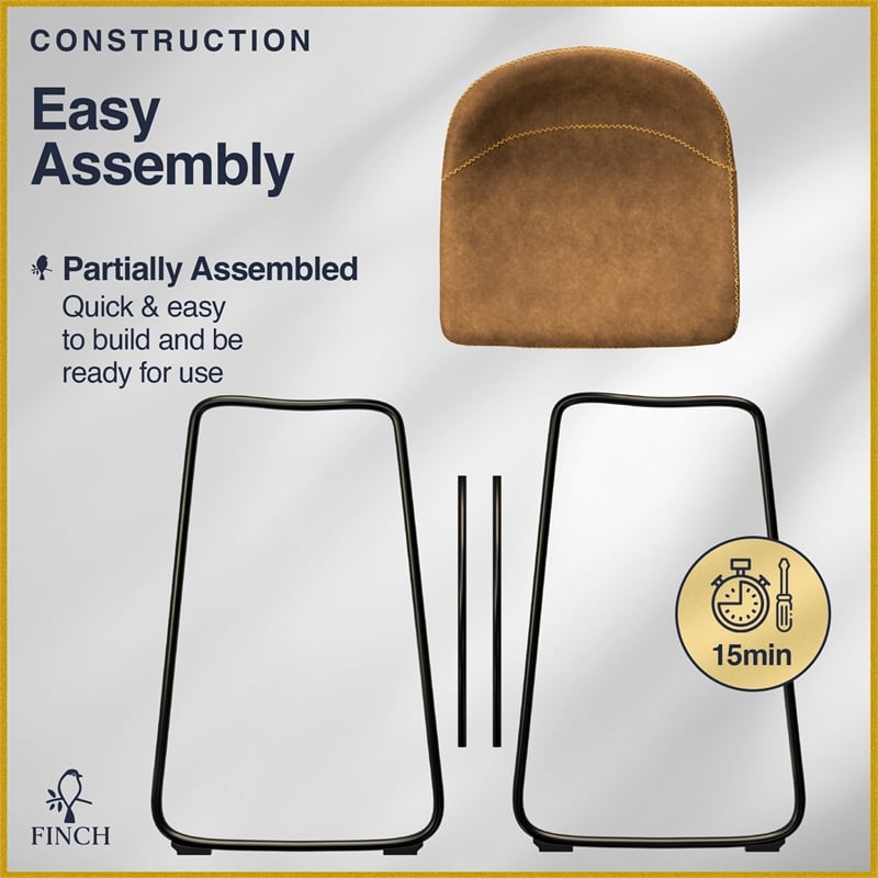 Finch Landon Bar Stool in Brown (Set of 2)