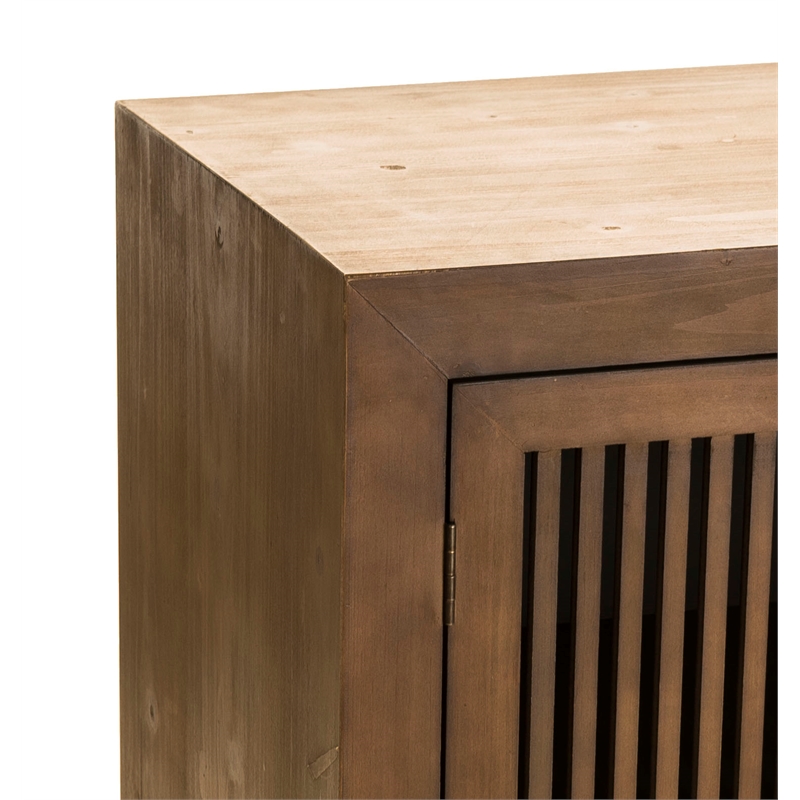 Finch Sawyer Solid Ash Wood Frame 3-Doors Cabinet in Brown