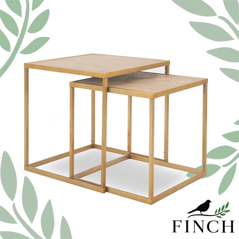 Finch Friedman Nesting Accent Tables Set of 2 Gold