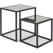 Finch Gramercy Black Mirrored Accent Table Set of 2