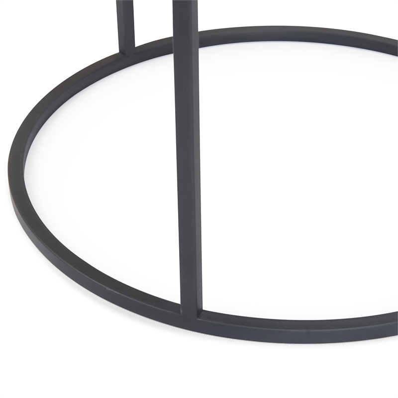 Finch Gramercy Round Mirrored Side Table Black