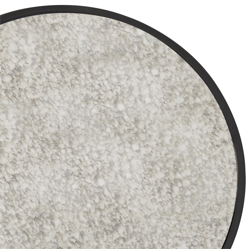 Finch Gramercy Round Mirrored Side Table Black