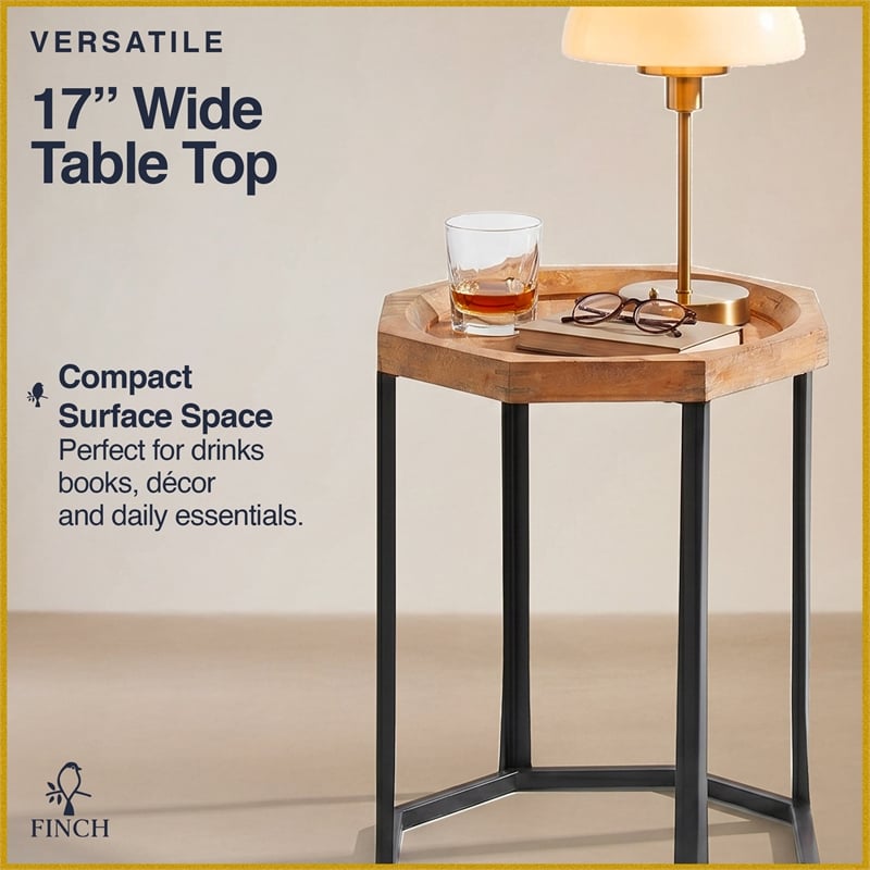 Finch Grayson Wooden Side Table Light Beige