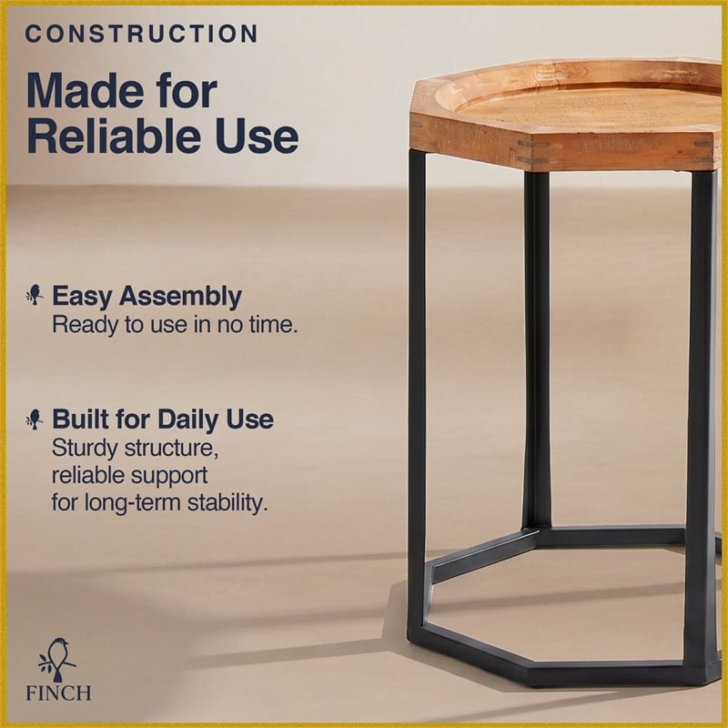 Finch Grayson Wooden Side Table Light Beige