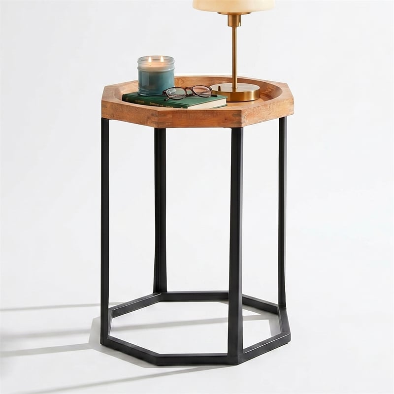 Finch Grayson Wooden Side Table Light Beige