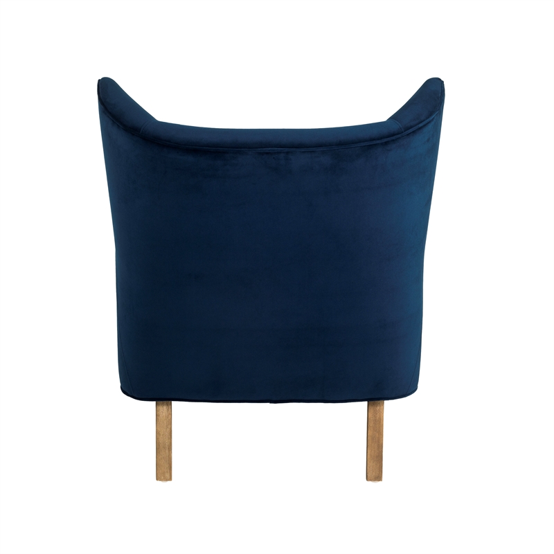 Finch Wyatt Wingback Fabric Upholstered Chair in Dark Blue