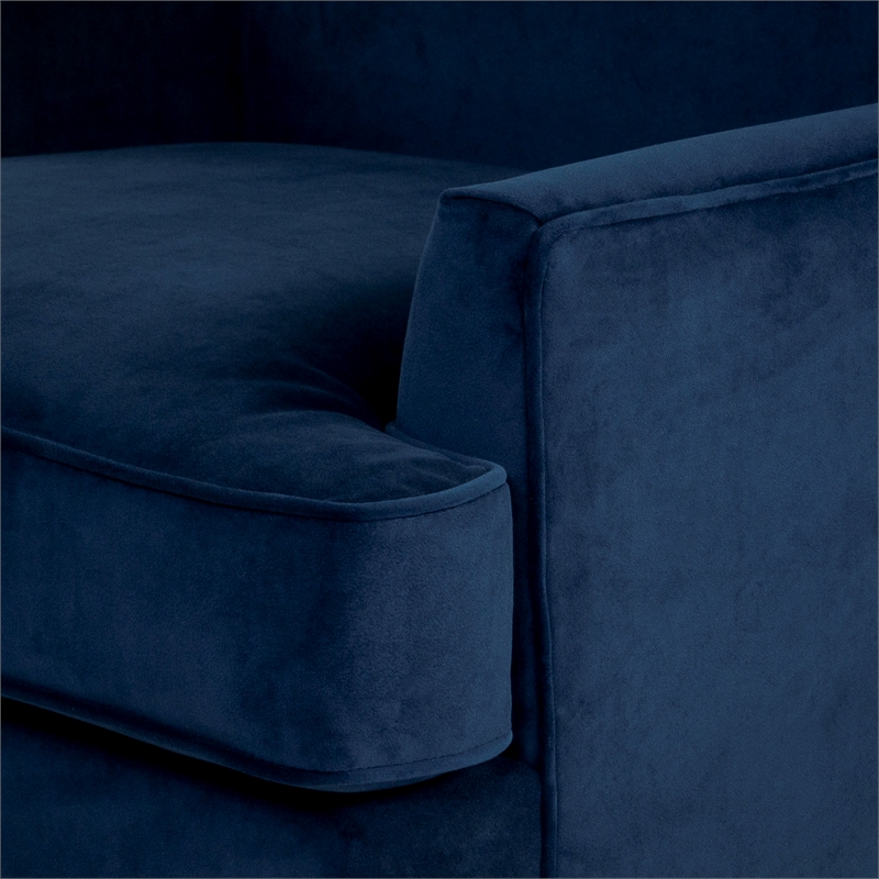 Finch Wyatt Wingback Fabric Upholstered Chair in Dark Blue