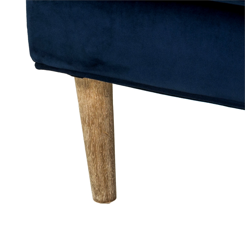 Finch Wyatt Wingback Fabric Upholstered Chair in Dark Blue