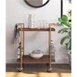 Finch Maxwell Metal Frame Kitchen Bar Cart with Wheels in Gold/Brown