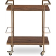 Finch Maxwell Metal Frame Kitchen Bar Cart with Wheels in Gold/Brown