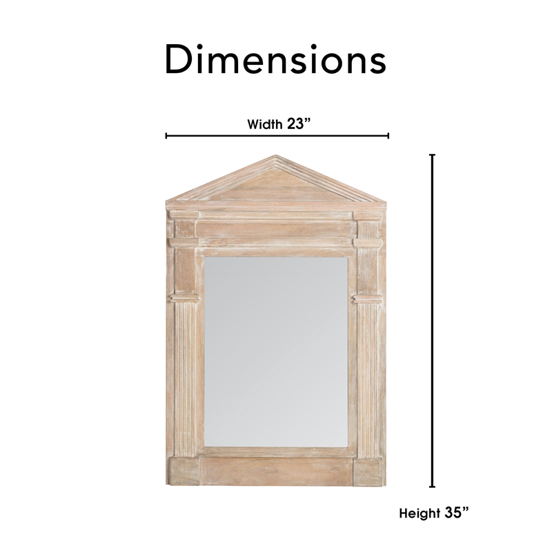 Finch Westport Distressed Wood Hanging Wall Mirror White