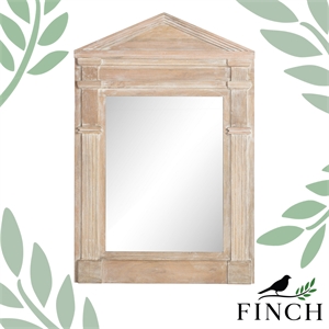 finch westport distressed wood hanging wall mirror white