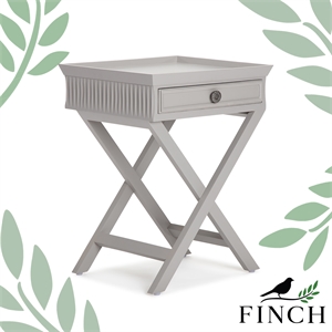 finch ashby bedside table with drawer gray