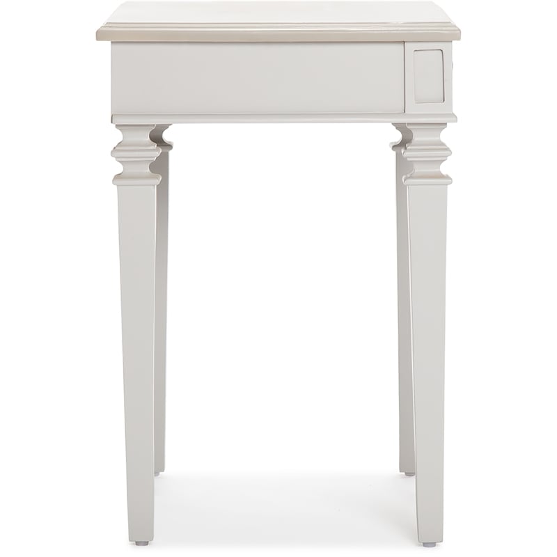 Finch Benson End Table Nightstand with Drawers Light Gray