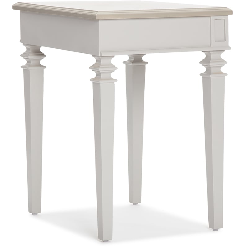 Finch Benson End Table Nightstand with Drawers Light Gray