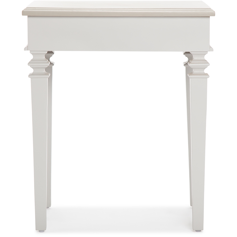 Finch Benson End Table Nightstand with Drawers Light Gray