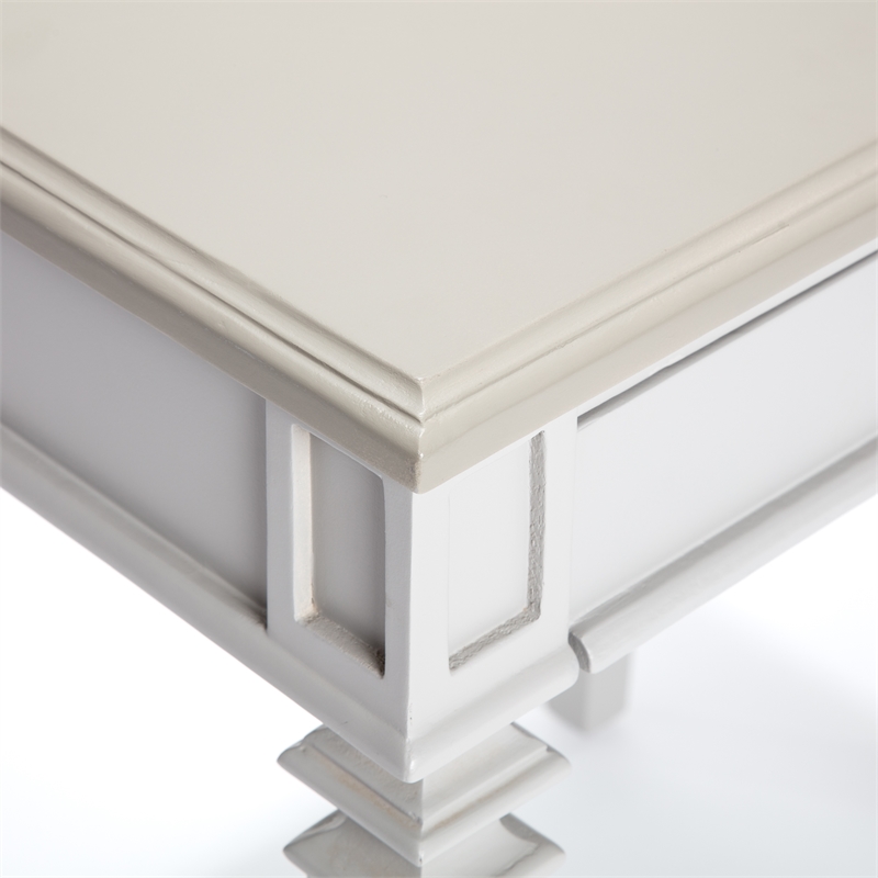 Finch Benson End Table Nightstand with Drawers Light Gray