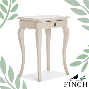 finch collins side table with drawer creamy white