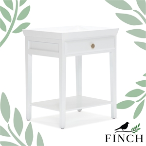 finch hampton side table with drawer white