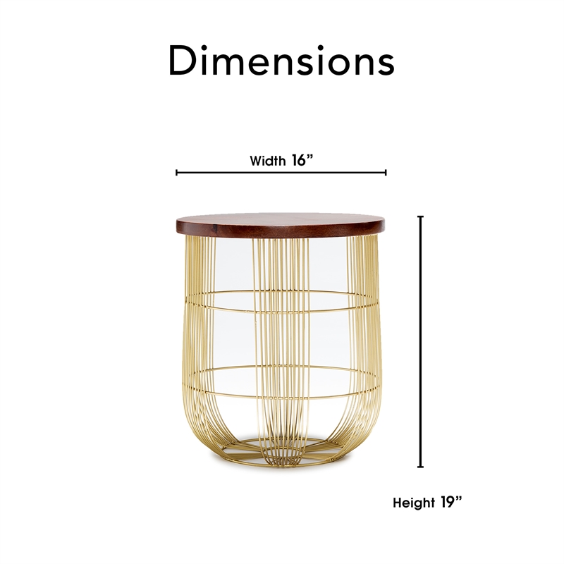 Finch Maxwell Metal Side Table Gold