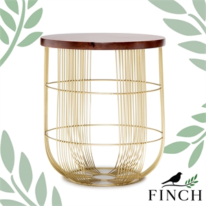 finch maxwell metal side table gold