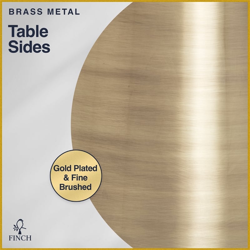 Finch Adler Metal Accent Side Table 16 Hourglass Shape Polished Black Matte Gold