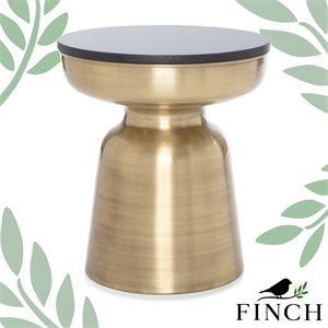finch adler brass metal side table black gold