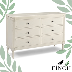 finch avignon 6 drawer chest antique white