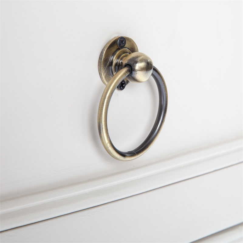 Finch Charleston End Table Nightstand with Drawers Cream White Gray