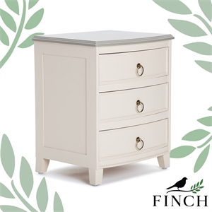 finch charleston end table nightstand with drawers cream white gray