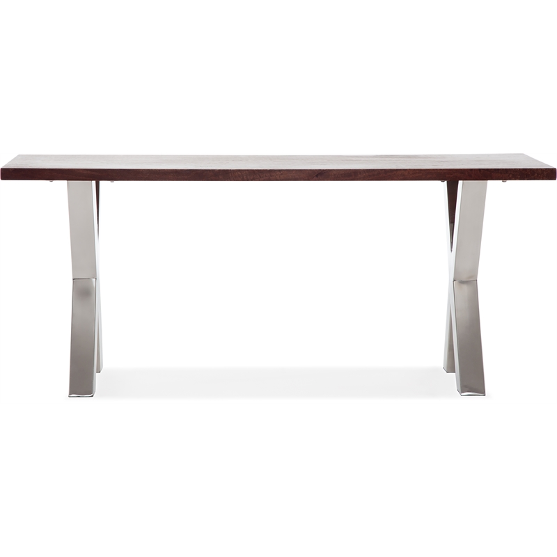 Finch Hamilton Wood and Metal Bench Dark Walnut Brown