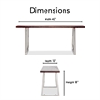 Finch Lionel Wood and Stainless Steel Metal Bench Dark Walnut Brown
